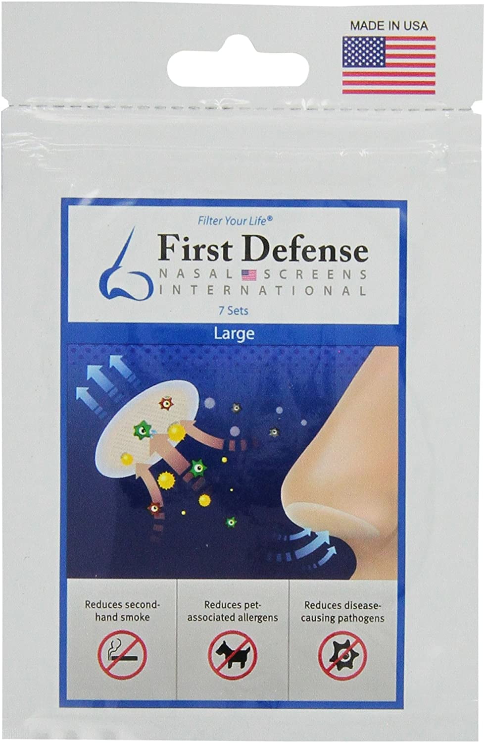 First Defense Nasal Screens with extremly discret design (7 Sets
