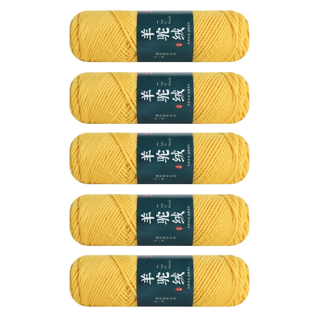 5Pieces Wool Yarn Wool Yarn Fine Fibers Soft Crochet Yarn For Beginner Adult Knitting Rugs Sweater Scarves Hat