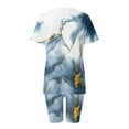 thumbnail image 6 of Atogsazn Womens 2 Piece Sets Summer Outfits 2024 Fashion Two Piece Lounge Matching Set Oversized T Shirts Biker Shorts Tracksuit Light Blue M on Clearance, 6 of 7