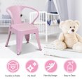 thumbnail image 1 of Costway Ensemble de 2 Chaises pour Enfants Fauteuil en Acier Empilable Intérieur Extérieur Rose, 1 of 10