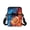 Flame Rugby Ball, variant on 4th of July Crossbody Bag Featuring Distressed American Flag, Leakproof Portable Satchel for Travel and Shopping