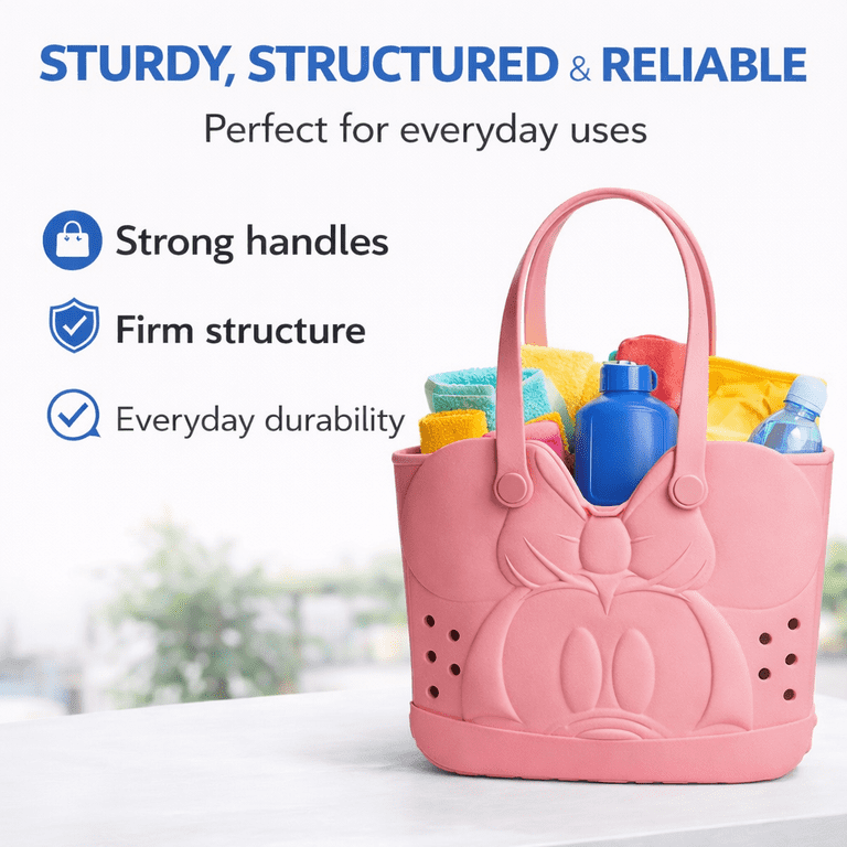 Disney Minnie Mouse EVA Gummy Tote Bag - Waterproof Rubber Beach