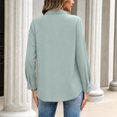 thumbnail image 5 of Yifymode Button Down Shirts for Women Long Sleeve Work Tops V Neck Shirts Dressy Casual Business Blouses with Pocket,Light Blue S, 5 of 6