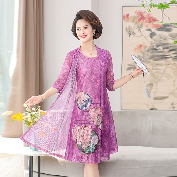 Summer Cotton Linen 2 Piece Set Dress Cardigan Women Party Midi Dresses Elegant Vintage Robe Femme5XL 77.5-85kg Gao Jinjia LED