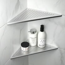 Bernkot Corner Shower Shelves 12" Brushed Recessed Shelf for Bathroom 304 Stainless Steel , Grout in Shelf for Tiled Wall 2 Pack