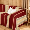 thumbnail image 3 of meiyoeat Victorian Stripe Sofa Cover Slipcover 71x91, Red Beige Chair Loveseat Couch Cover, 3 of 6