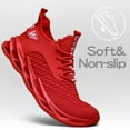 thumbnail image 4 of ZUTY Men's Running Shoes Blade Tennis Walking Fashion Breathable Non Slip Gym Sports Work Trainers Red 9, 4 of 6