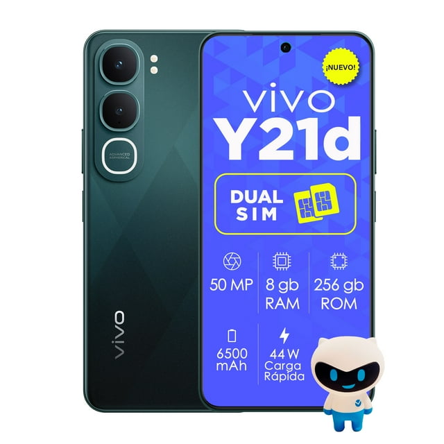 Celular vivo Smartphone Y21D Smartphone 16GB RAM (8+8 Extendida) 256GB ROM Pantalla HD+ Batería Larga Duración Celular Desbloqueado