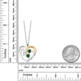thumbnail image 2 of Gem Stone King Two Tone White Moissanite and Green Nano Emerald `I love you always and forever` Engraved Pendant Necklace for Women (1.42 cttw, Heart Shape 5MM, 18 inch Chain), 2 of 3