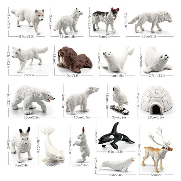 17pcs Figurines d'Animaux Polaires avec un Modèle Mini Igloo Tôt Éducatif  3D Arctique Figurines Animales Ensemble Décoration Arctique Miniature Ours  pour les Tout-Petits Âgés de 3 Ans et Plus 