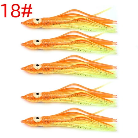 120Mm Luminous Octopus Lure Squid Rubber Fishing Trout Swing Lure 5Pcs 3 Mingyiq Inc