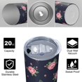 thumbnail image 4 of Pioneer Flower Floral Print Pattern 20oz Skinny Tumbler with Straw & Lid, Double Wall Vacuum Insulated Cup, Leak-Proof, Cup Holder Friendly, Hot 6H Cold 12H, 4 of 6