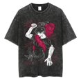 thumbnail image 4 of Camisetas Vintage de algodón lavado con ácido para hombres y mujeres, Tops de manga corta, camisetas gráficas de Anime, camisetas holgadas informales de gran tamaño de verano, 4 of 5