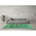 thumbnail image 3 of Ahgly Company Machine Washable Indoor Rectangle Abstract Turquoise Blue Modern Area Rugs, 7' x 10', 3 of 4