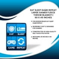 thumbnail image 7 of Eat Sleep Game Repeat Large Gamer Fleece Throw Blanket | 60 x 45 Inches, 7 of 7