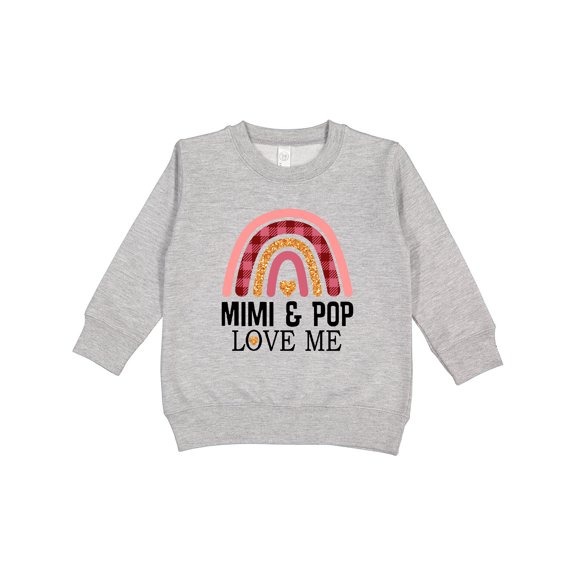 Inktastic Mimi and Pop Love Me Girls Granddaughter Rainbow Toddler Sweatshirt