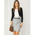thumbnail image 4 of Allegra K Cárdigan Crop Top Dobladillo Curvo Frente Abierto Bolero Encogimiento Hombros De Oto?o Invierno Para Mujer Negro M, 4 of 6