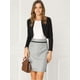 thumbnail image 4 of Allegra K Cárdigan Crop Top Dobladillo Curvo Frente Abierto Bolero Encogimiento Hombros De Oto?o Invierno Para Mujer Negro M, 4 of 6
