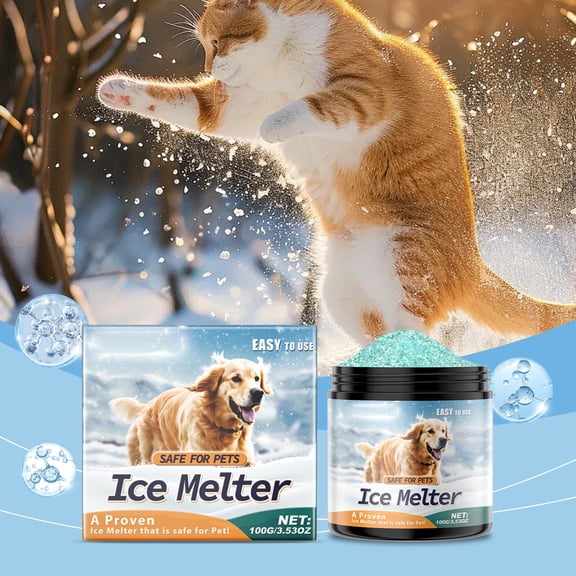 Yegbong Pet-Friendly Ice Melter For Concrete Floors Streets, Pet & Child Safe Winter Snow Ice Melting Solution, Effective Snow And Ice Removal Agent For Outdoor Use