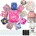 thumbnail image 2 of Pañales De Tela Reutilizables Para Bebés Con Insertos Nocturnos mas Babero Rollo De Bambu Y Lonchera, 2 of 9