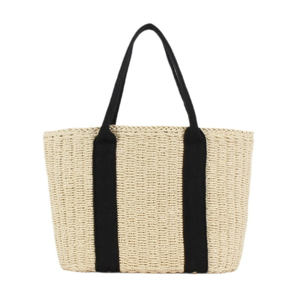Bolsa de mano tejida a mano Yinane para playa de verano actividades al aire libre