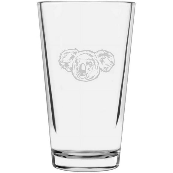 Koala Face Zoo Animal Themed Etched All Purpose 16oz Libbey Pint Glass