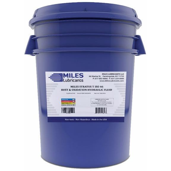 Miles Stratus, T, 46 Rust & Oxidation Hydraulic Fluid, 5-Gallon Pail