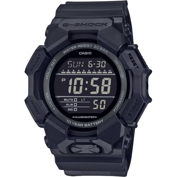 Casio GD010-1A1 Men's G-Shock Black Digital Dial Resin Strap Watch
