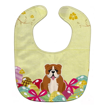 Easter Eggs English Bulldog Red White Baby Bib