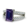 thumbnail image 3 of Luxurious 1.50 Carat Amethyst and Diamond Engagement Ring in White Gold, 3 of 4