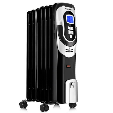 Costway 1500W Electric Oil Filled Radiator Heater LCD 7-Fin Timer Safety