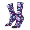 thumbnail image 1 of Balery crystal Skull flower cool Calcetas Largas con Estampado para Hombre y Mujer – Suaves y Transpirables, Talla Única (US 5-11), 1 of 6