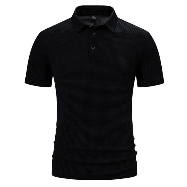 pstuiky Camisas casuales de manga corta para hombre, Camiseta informal de manga corta con cuello de solapa y botones lisos para hombre camisas casuales para hombre xxl