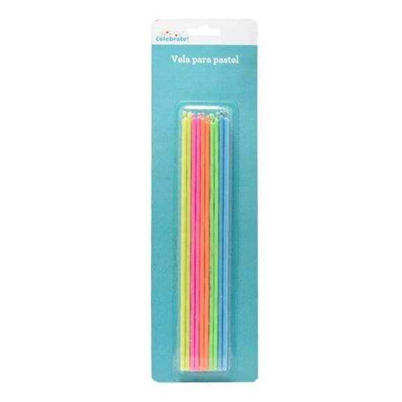 Vela Way to celebrate! para Pastel Larga Multicolor Paquete con 20 Piezas