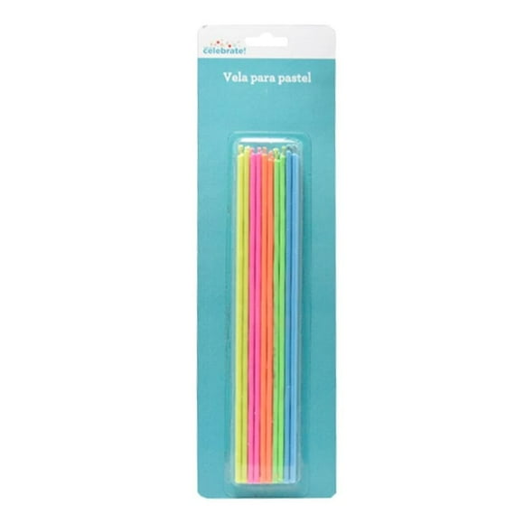 Vela Way to celebrate! para Pastel Larga Multicolor Paquete con 20 Piezas