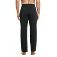 thumbnail image 5 of BALEAF Men's Cotton Yoga Sweatpants Open Bottom Joggers Straight Leg Running Casual Loose Fit Athletic Pants With Pockets Black M, 5 of 8
