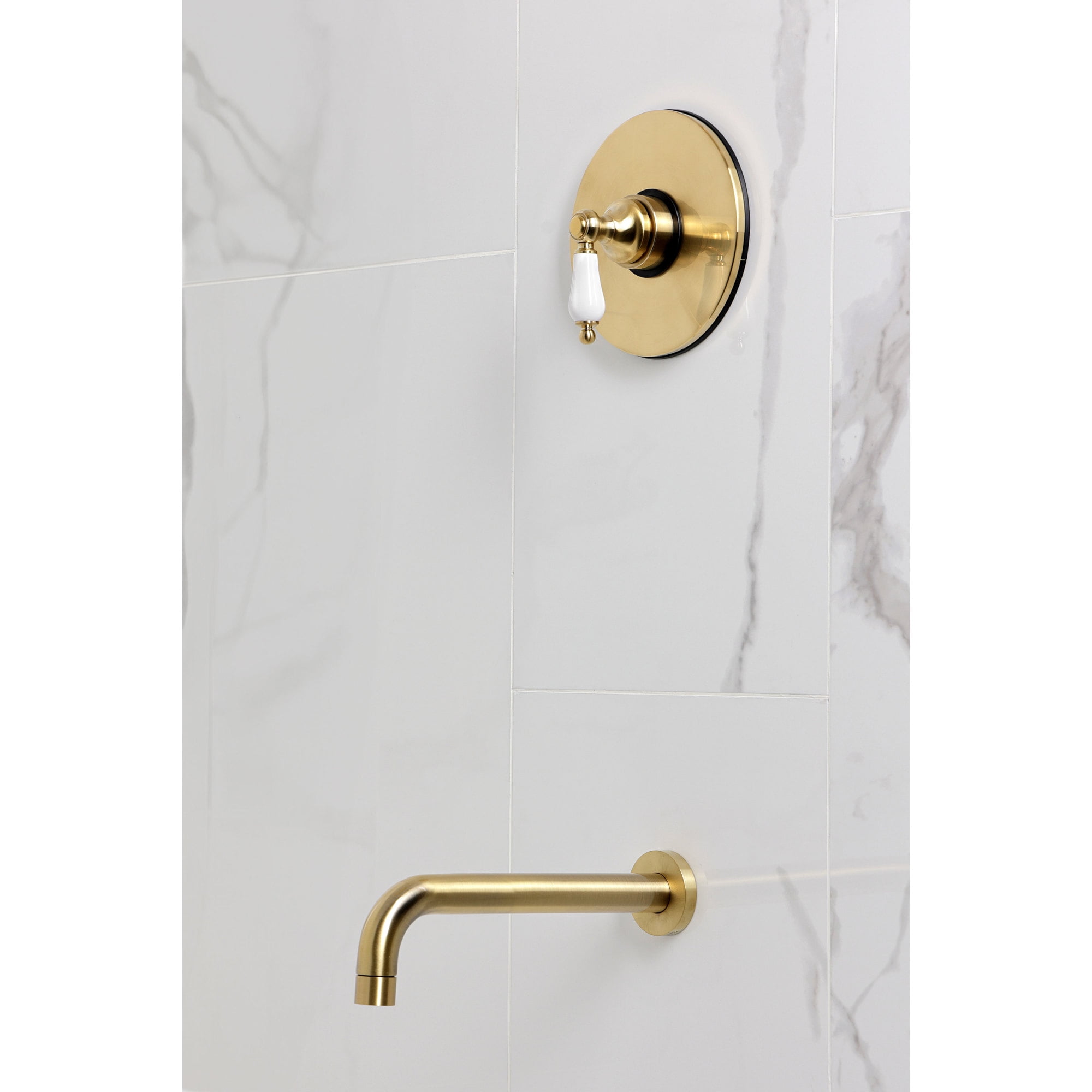 Kingston Brass KB6337PLTO Victorian Single-Handle Pressure Balanced Tub Faucet in Brushed Brass