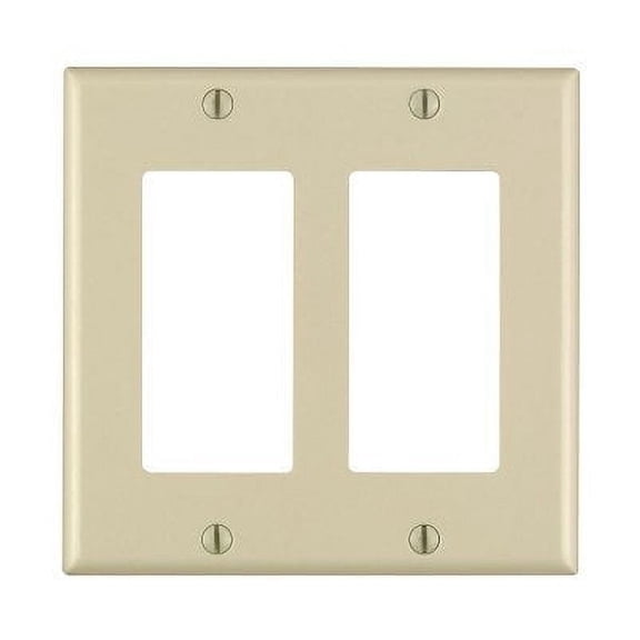 Leviton 80409-I Ivory Two Gang Decora Wall Plate