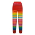 thumbnail image 4 of WXLWZYWL Women's Athletic Pants Straight Legs High Waisted Drawstring Rainbow Gradient Sweatpants Loose Lounge Workout Jogger Trouser, 4 of 5