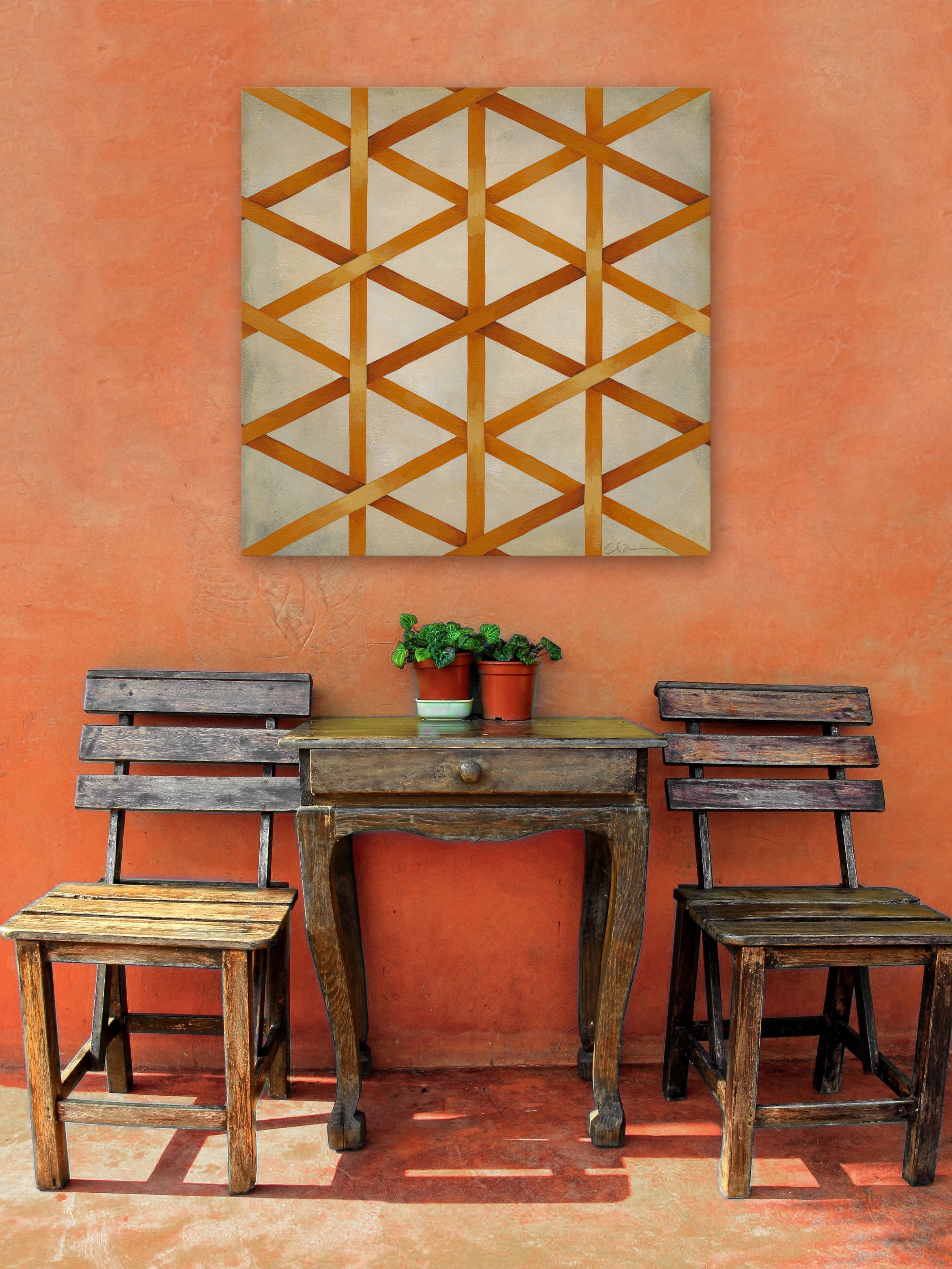 "Woven Symmetry IV" Painting Print on Wrapped Canvas