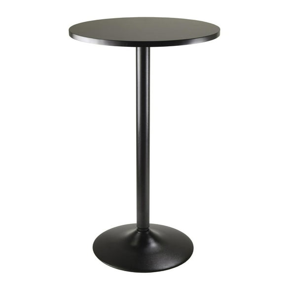 20123 Winsome Obsidian Round Pub Table in Black Finish
