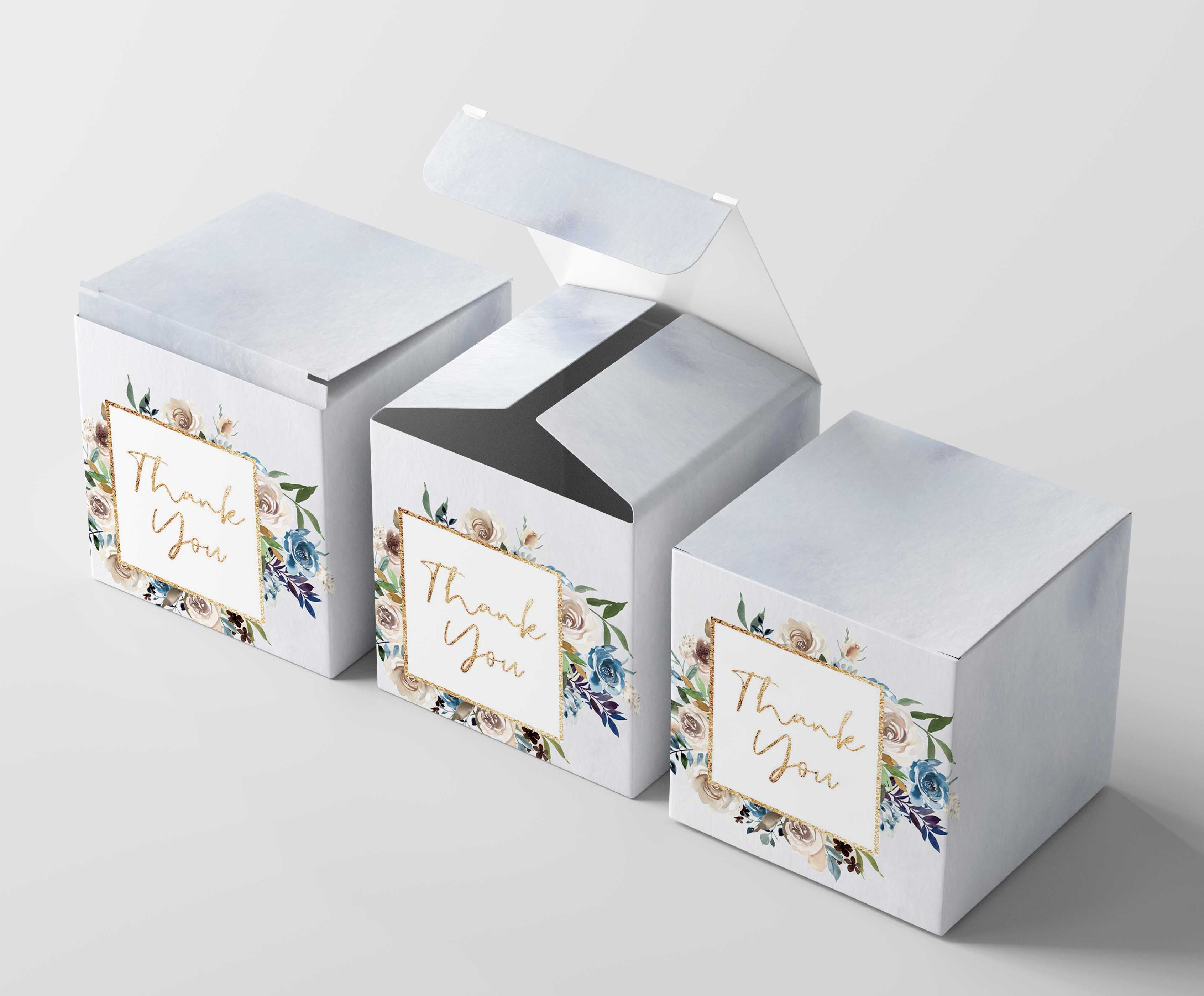InkdotpotPaper Box -Mini Favor Box ForBaby Shower4x4x4 Inches Paper Gift Boxes, Candy Paper Box For Party Favors, Baby ShowerFloral, GirlTheme- Pack Of 20