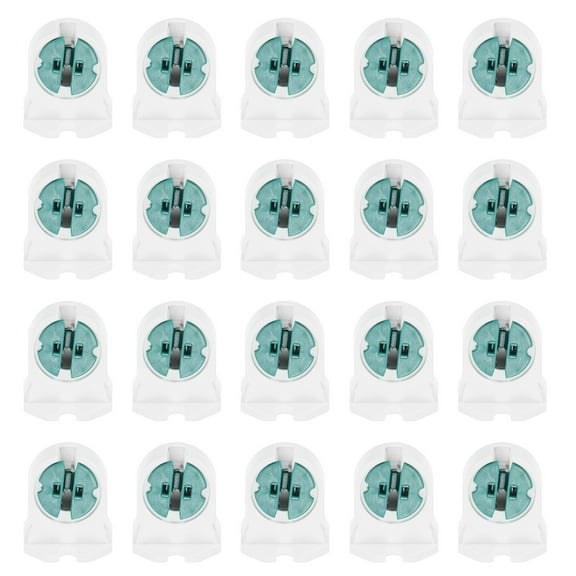 Uxcell T5 Lamp Holder, 50Pcs Non-shunted Tombstone Light Socket G13 Base for LED Fluorescent Tube, White Green