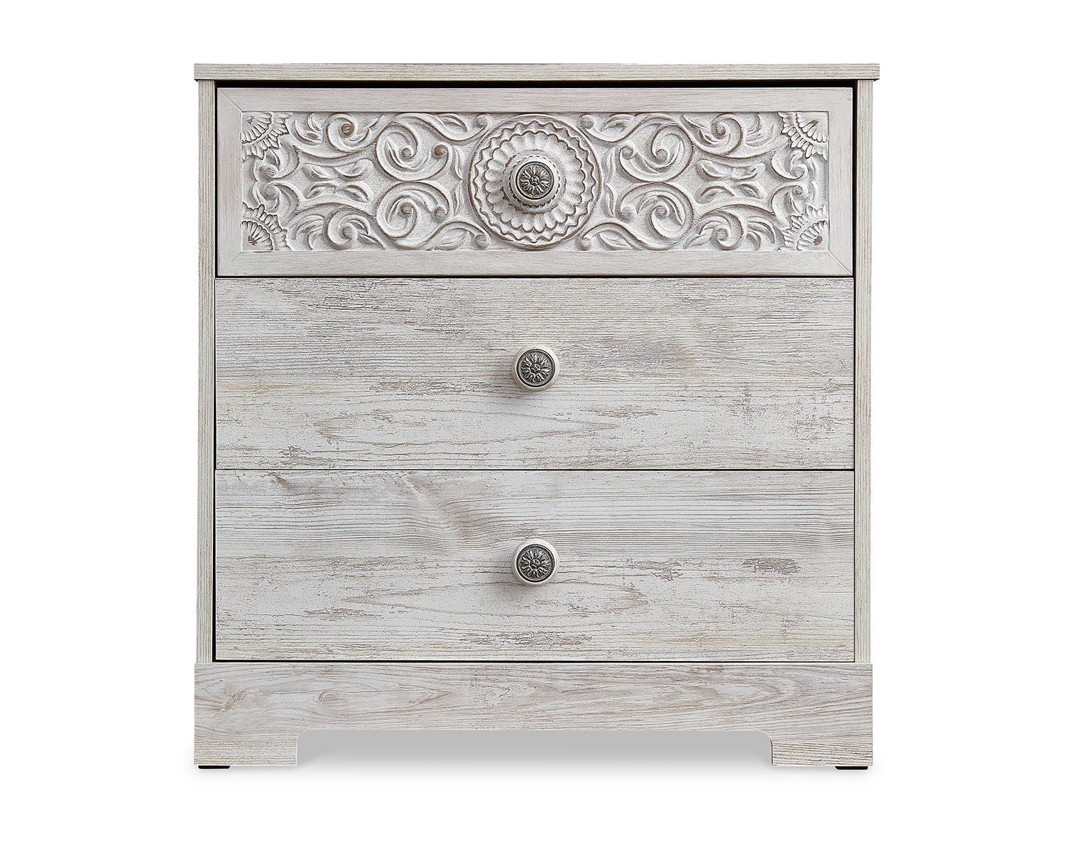 Signature Design by Ashley Paxberry Boho 3 Drawer Chest of Drawers, Whitewash