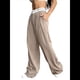 thumbnail image 3 of Pantalones Anchos de Cintura Alta para Mujer, para y Otoño. Pantalones Informales de Trabajo y Negocios. Caqui M, 3 of 9