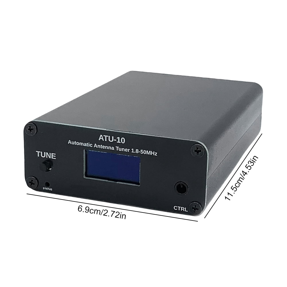 HUISZJ ATU-10 ATU10 Automatic Antenna Tuner, 1-15W Antenna Automatic Tuner, 1.8-50MHz 0.91 Inch OLED Display(Black)