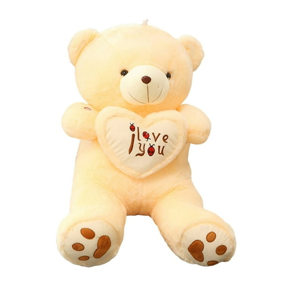 Cute Lovely I Love You Pattern Glow Light Up Soft Plush Bear Stuffed Toy Gift