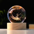 thumbnail image 1 of Luz nocturna IFOLAINA Moon Fairy, bola de cristal de 60 mm con base, 1 of 7