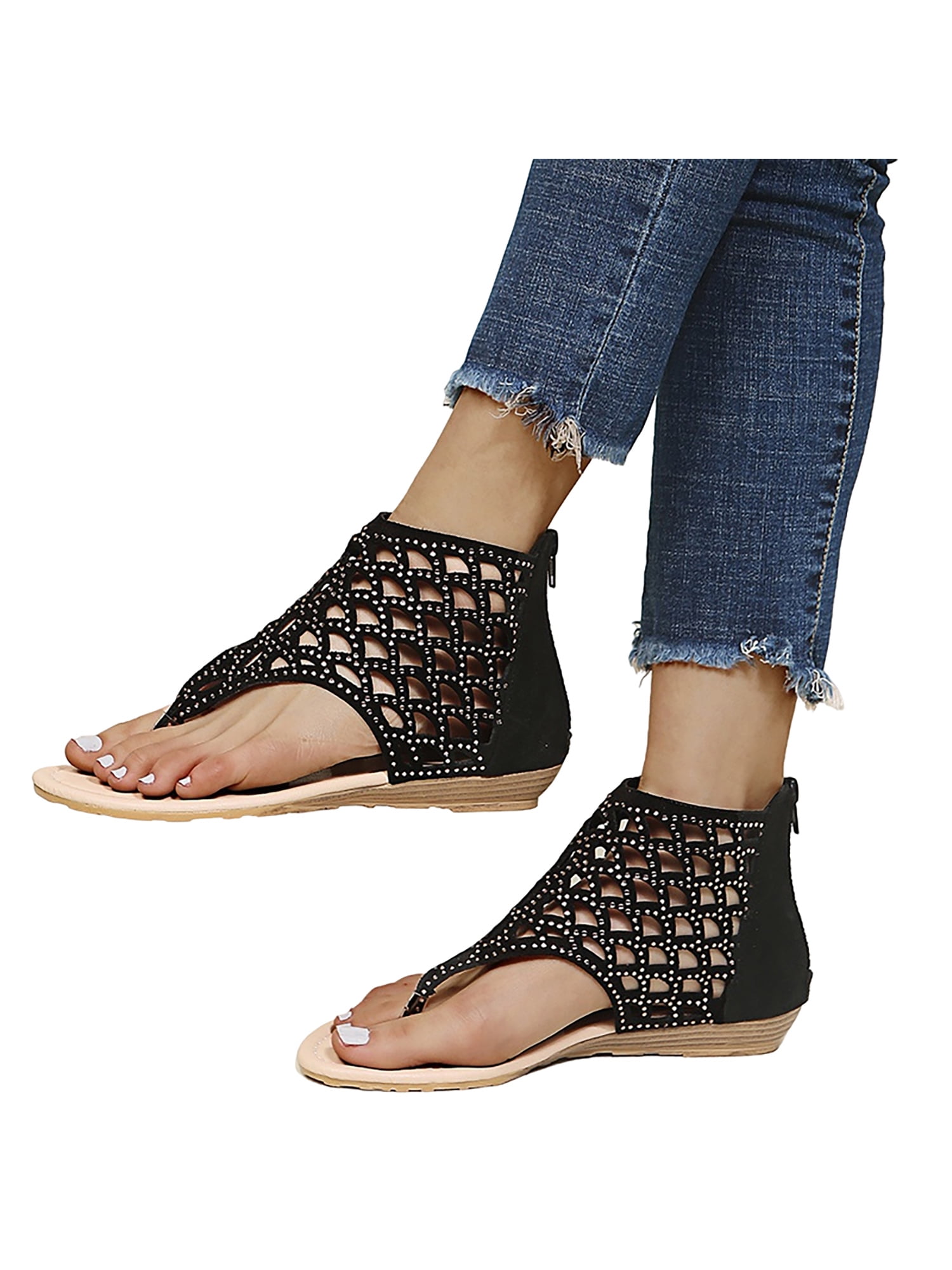 Brand New Women's Roman Gladiator Sandals Flats Available in 4 Styles 