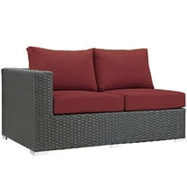 Modway Sojourn Outdoor Patio Sunbrella® Left Arm Loveseat in Canvas Red